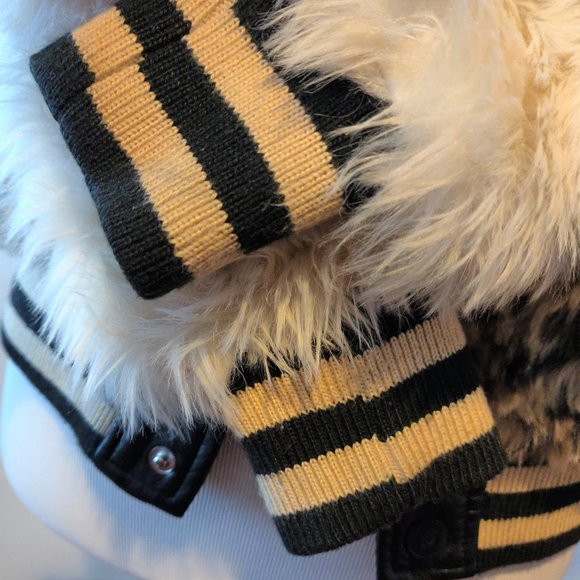 Mother Womens Faux Leopard Spot Me Fur The Snap Baseball Lined Jacket Size Small - Picture 6 of 11